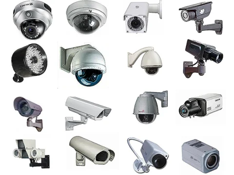 Grid of various CCTV security camera models